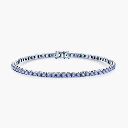 Bransoletka tenisowa Luminy 3,0mm: białe złoto, tanzanity